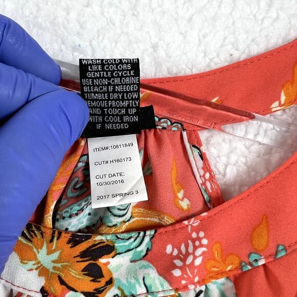 Torrid Womens 3X Coral Sleeveless Floral Paisley High Low Halter Top Summer - Picture 8 of 9